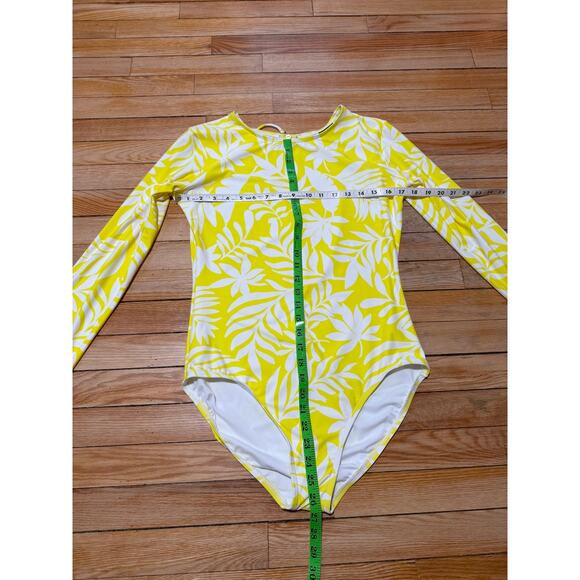Kate Spade | NWT Yellow Floral One Piece Long Sleeve Paddle Swim Suit | Size L - Picture 9 of 11